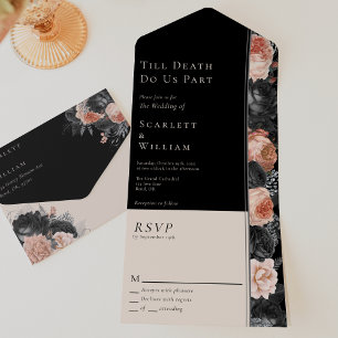 Gótica Vintage Black Blush Till Casamento da Morte