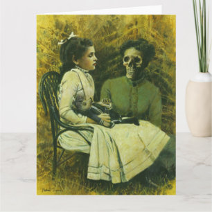 Gótica Vitoriana Wereolf Rapariga Grande Cartão de