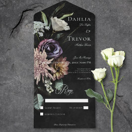Gótico Escuro Misterioso Floral Sem Janto