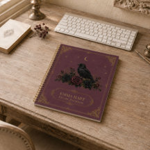 Gótico Personalizado Corvo Rosas Burgundy Dark Aca