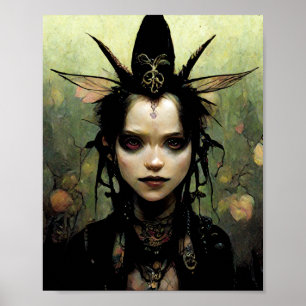 Gótico Punk Elf Fantasy Art Poster