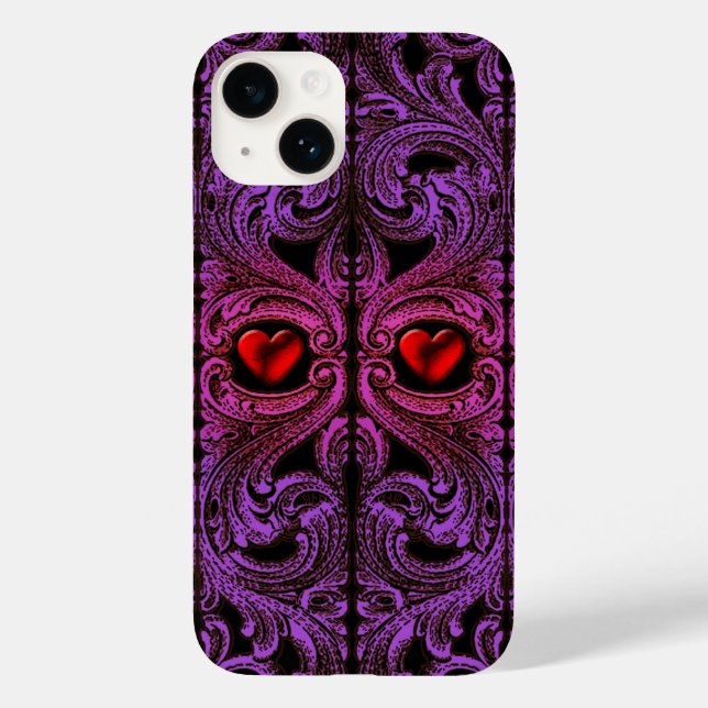 Gótico Purple Ornament com iPhone 6 Case (Verso)