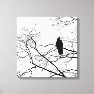 Gótico Raven em uma Canvas de Arte de Ramificação