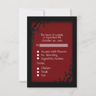 Gótico Vermelho RSVP com Escolha de Menu