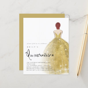 Gown Girl Auburn Hair QR Quinceañera