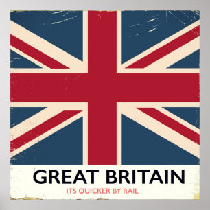 Grâ Bretanha "seu mais rápido poster vintage pel