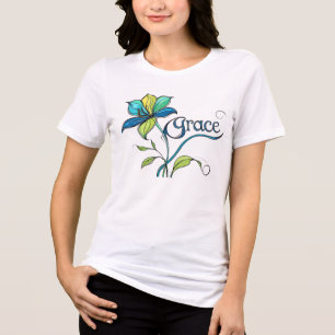 "Graça em Flor" – Camiseta de Arte Floral Inspirad