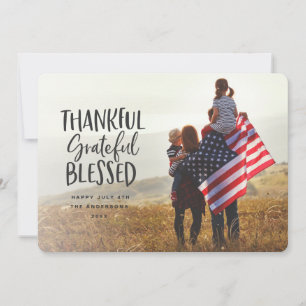 Graças, grato, abençoado Ação de Graças 4 de julho