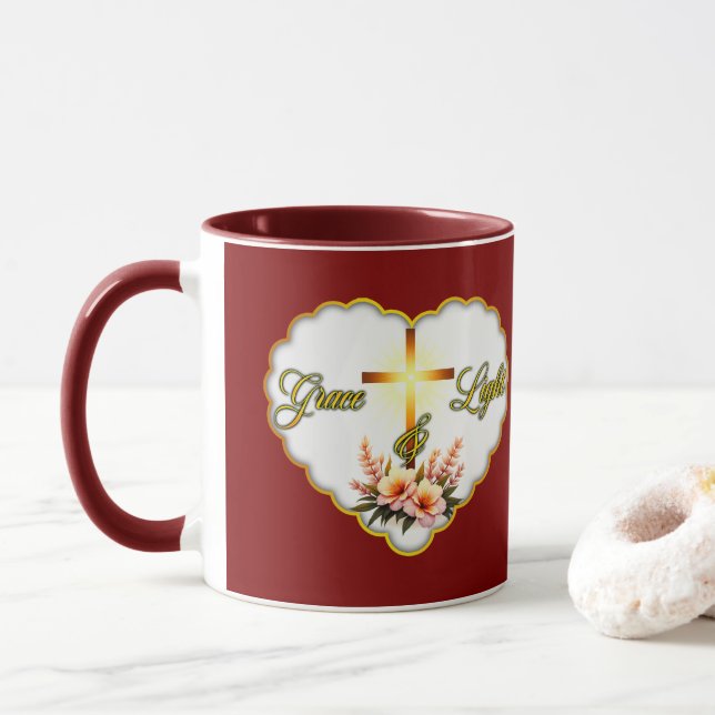 Grace and Light – Christian Easter - caneca (Com Donut)