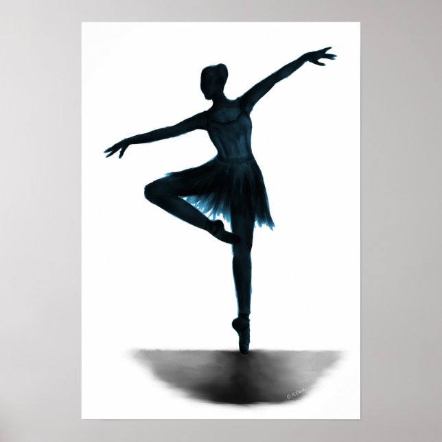 "Grace" bailarina poster - azul (Frente)