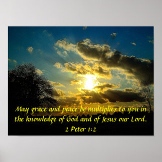 Grace e bíblia da Paz verso 2 Peter 1:2 poster
