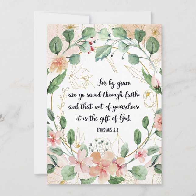 Grace Salvou Citação, Ephesianos 2:8, Escritura, B (Frente)