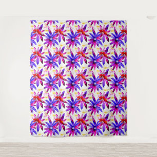Graceful Art Nouveau Floral Watercolor Tapeçaria