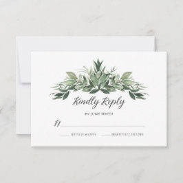Graceful Greenery Wedding RSVP Card