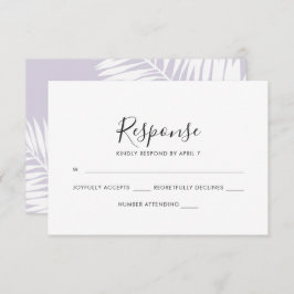 Graceful Palms Wedding Rsvp Card em Violet