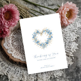 Graceful Soft Blue Tones Floral Heart Sympathy