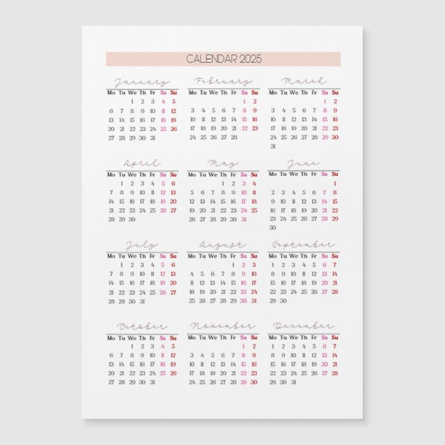 Grade de Blush 2025 com Destaques de Fim de Semana (Frente)