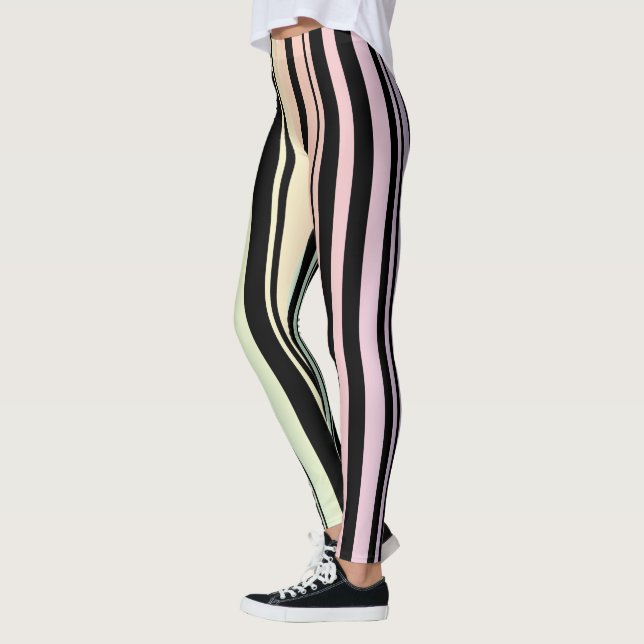Gradiente Arco-Íris Pastel Stripes Leggings (Esquerda)
