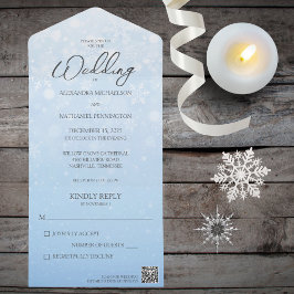 Gradiente Azul com Flocos de Neve Brancos e Código