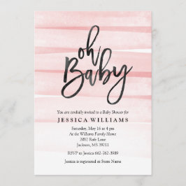 Gradiente de Cores d'Água Rosa Oh Convite de Chá d