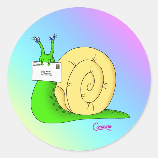 Gradiente de Correio Único - Adesivos de Envelope (Frente)