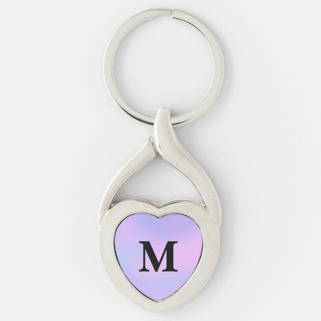 Gradiente de unicórnio roxo chaveiro com nome pers (Frente)