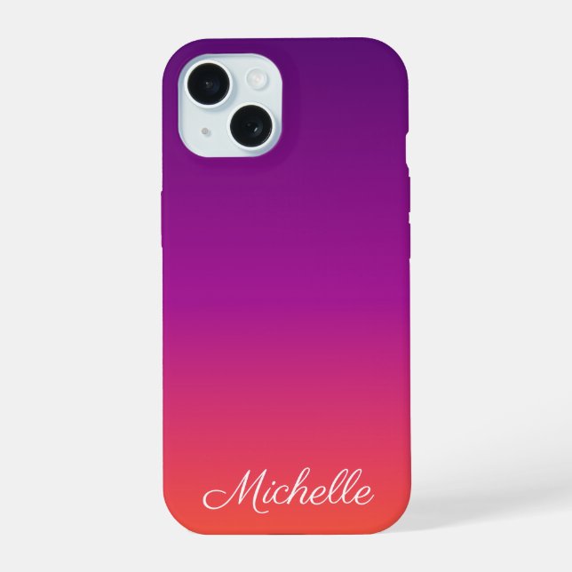 Gradiente ombre roxo, rosa e laranja (Verso)