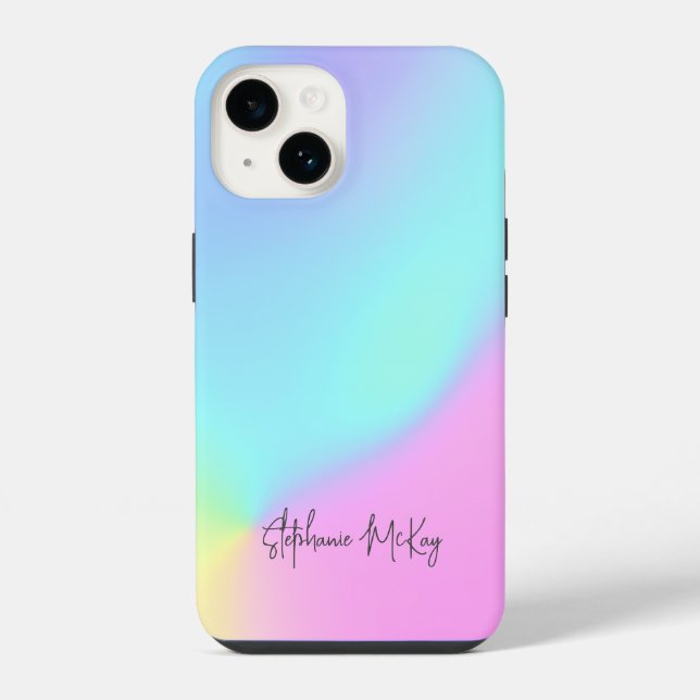 Gradiente pastel personalizado atraente (Verso)