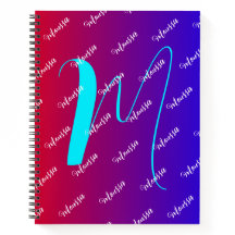 Gradiente Vermelho e Azul - Nome Monograma