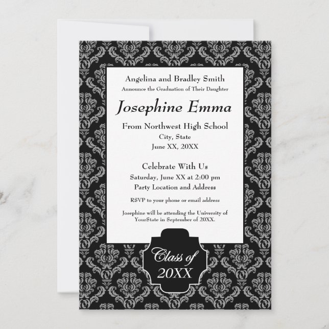 Graduação Annoucement e convite (Frente)