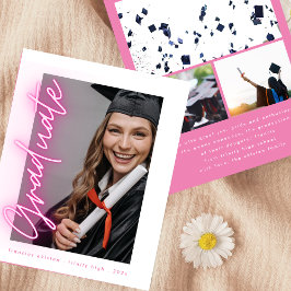 Graduação Barata do Segundo grau de Foto Neon Rosa