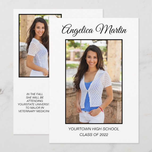 Graduação Branca 3 Foto Classe 20XX (Frente/Verso)