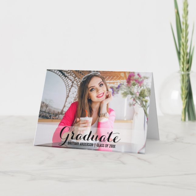 Graduação Cartão de Dobra Fotográfica Moderna S B (Frente)