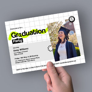 Graduação - Cartão Moderno de Convite Fotográfico