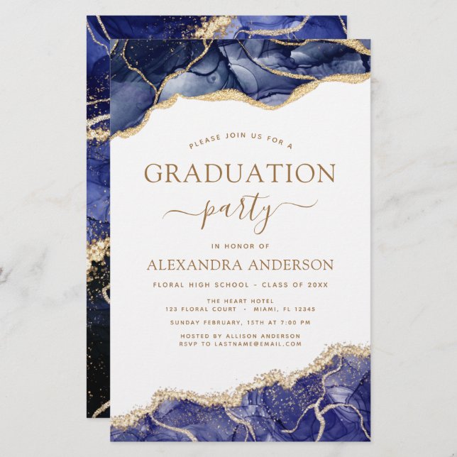 Graduação da Agate Orçamental 2023 Marinho Azul Do (Frente/Verso)