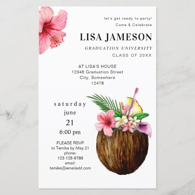 Graduação de Coco Tropical de Orçamento com Foto V (Frente)