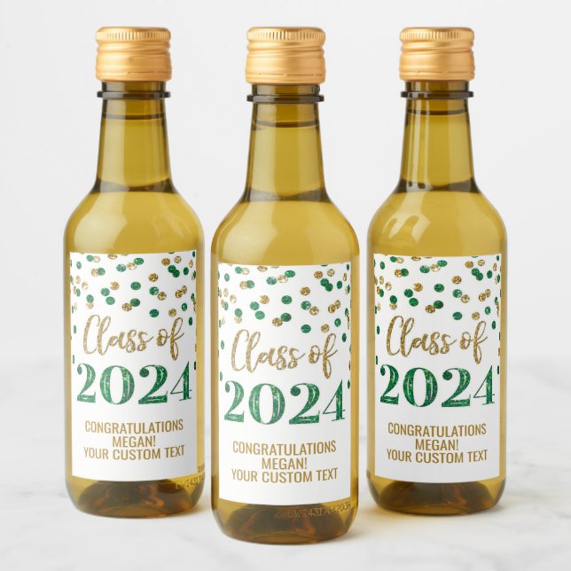 Graduação de Confetti Glitter Verde Dourado (Garrafas)