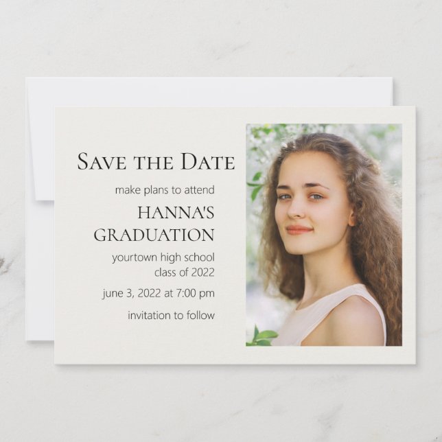 Graduação de Foto a Cor Editável Branca (Frente)