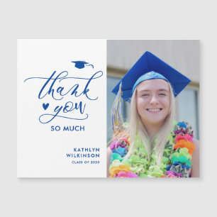Graduação de Foto com Script Azul Minimalista Obri