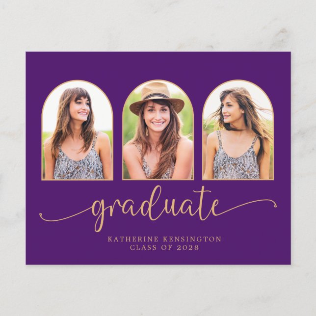 Graduação de Foto do Arch 3 Dourado Roxo do Orçame (Frente)