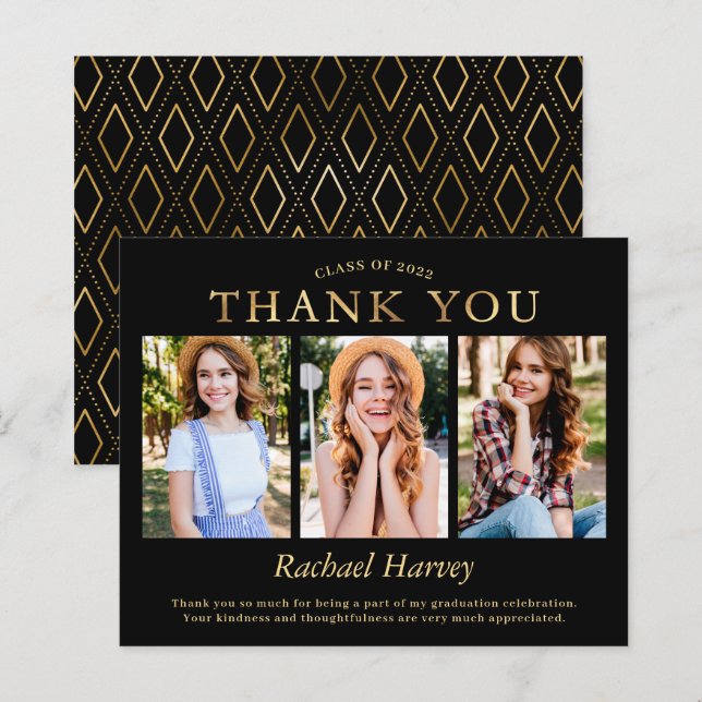 Graduação de Foto Dourada 3 Preto do Orçamento Obr (Frente/Verso)