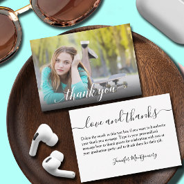 Graduação de Foto Obrigado Cartão de Nota Pequena