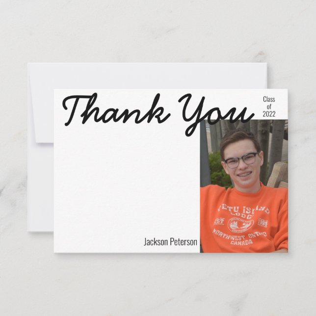 Graduação de Foto Obrigado Cartão Simples (Frente)