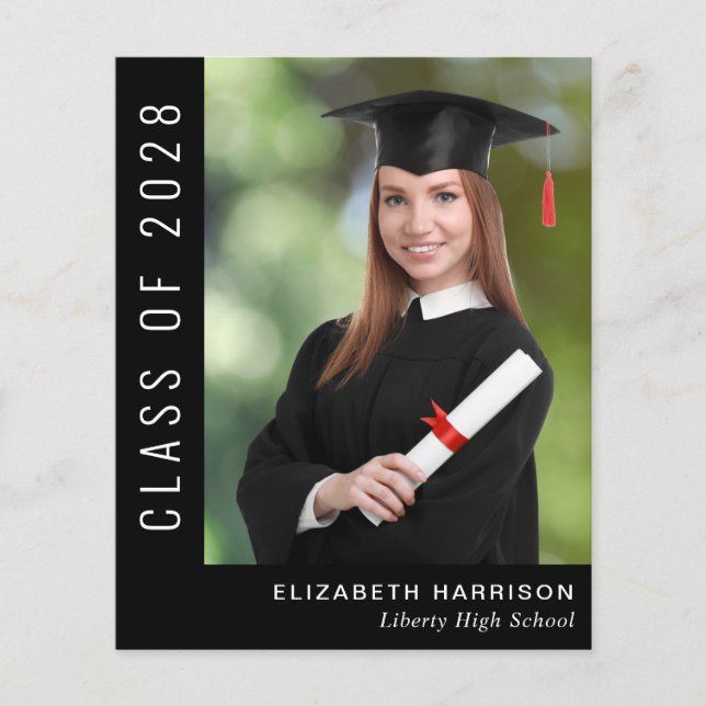 Graduação de Foto Preta Simples de Orçamento (Frente)