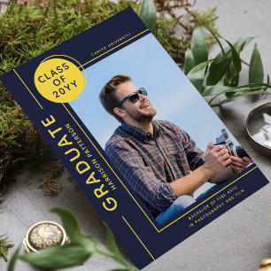 Graduação de Fotografias Script Moderno Azul Ama