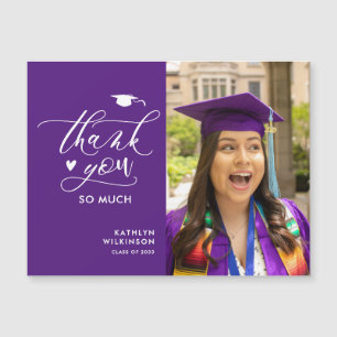 Graduação de Fotos de Script Elegante Roxo Obrigad