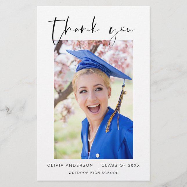 Graduação de Orçamento Foto Minimalista Obrigado C (Frente)