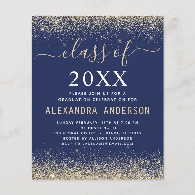 Graduação de Orçamento Marinho Dourado Azul Classe (Frente)