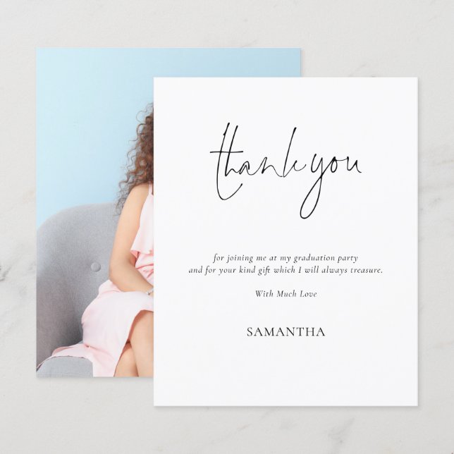 Graduação de Script Simples de Orçamento Obrigado (Frente/Verso)