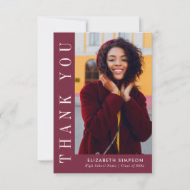 Graduação de Texto Moderno Obrigado Cartão com fot